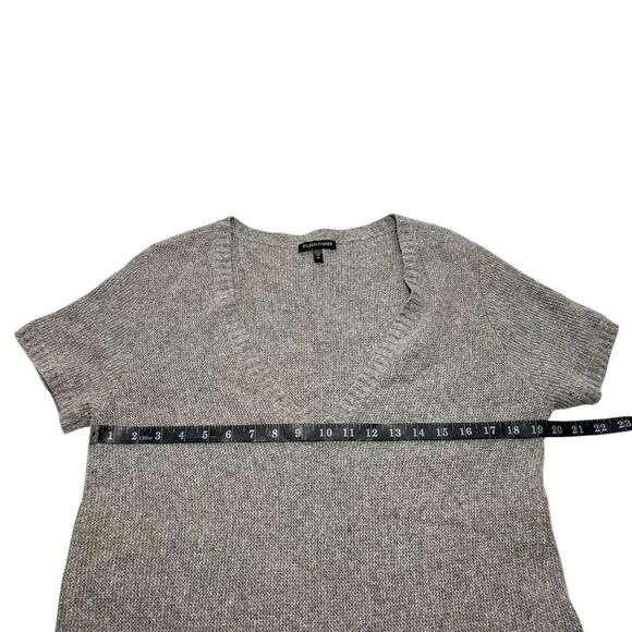 Eileen Fisher Silk Wool Blend Knit Short Sleeve Medium Tunic in Gray Sweater - Picture 10 of 12